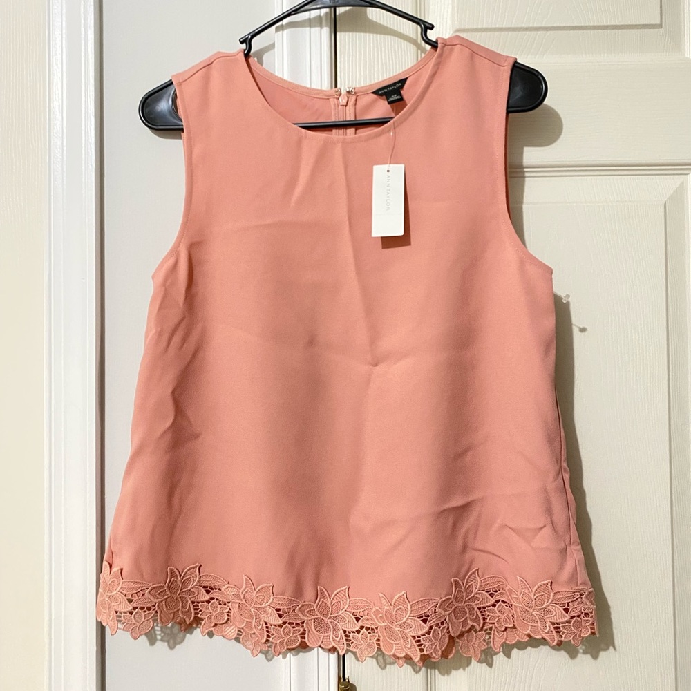 Ann Taylor Floral Peach Tank Top Size XS NEW
